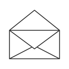 flat design open envelope icon vector illustration