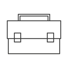 flat design business briefcase icon vector illustration