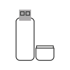 flat design usb flash drive icon vector illustration