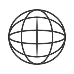 flat design earth globe diagram icon vector illustration