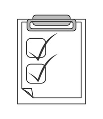 flat design clipboard with check list icon vector illustration