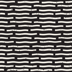 Vector Seamless Hand Drawn Horizontal Lines Grungy Pattern