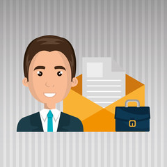 man message document icon vector illustration graphic