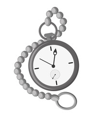 flat design pocket watch icon vector illustration
