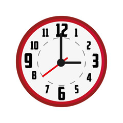 flat design wall clock icon vector illustration