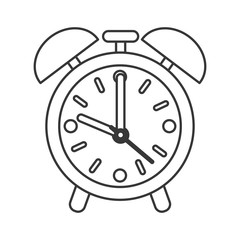 flat design alarm clock icon vector illustration