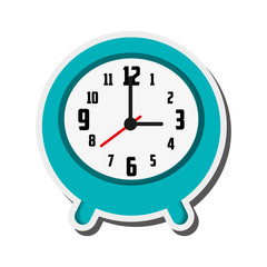 flat design alarm clock icon vector illustration