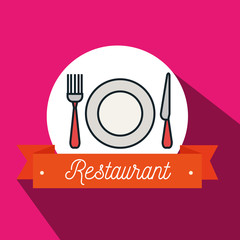 fork plate knife restaurant icon vector illustration graphic