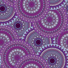 Hand drawn mandala ethnic seamless pattern.