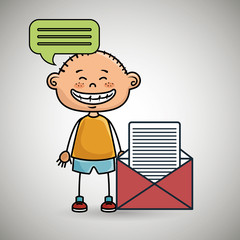 boy guy message chat vector illustration graphic