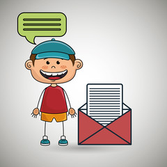 boy guy message chat vector illustration graphic