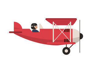 flat design aerobatic or trainer airplane icon vector illustration © Jemastock