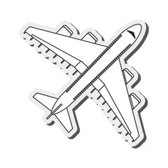 Fototapeta na wymiar flat design comercial airplane icon vector illustration