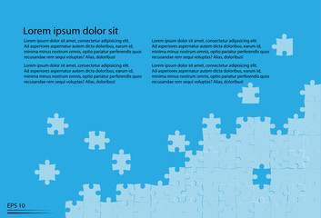 Abstract puzzle with sky blue background.