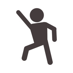 flat design man pictogram raising hand icon vector illustration