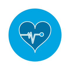 flat design heart cardiogram icon vector illustration