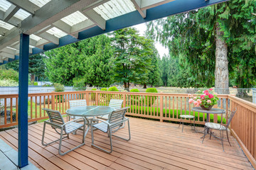 View of walkout deck with Patio furniture