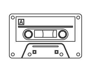 flat design single cassette icon vector illustration