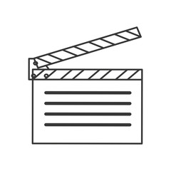 flat design open clapperboard icon vector illustration