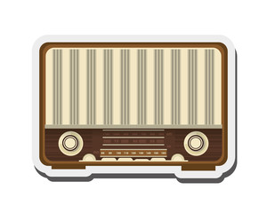 flat design retro radio icon vector illustration
