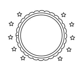 flat design round decorated badge icon vector illustration