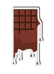 flat design melting candy chocolate bar icon vector illustration