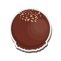 flat design decorated candy chocolate icon vector illustration
