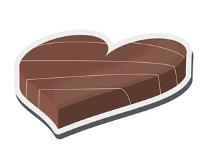 flat design heart shaped decorated candy chocolate icon vector illustration