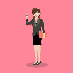 Business woman holding stethoscope