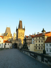 Fototapeta na wymiar Beautiful cityscape of Prague old town at sunrise time, Czech Republic.