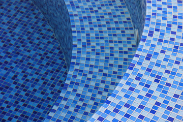 Curved steps at the swimming pool