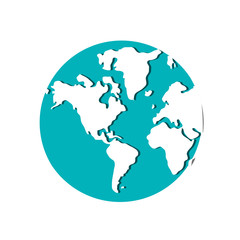 flat design earth globe icon vector illustration