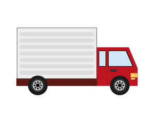 flat design delivery cargo truck icon vector illustration