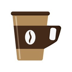 flat design disposable coffee cup icon vector illustration