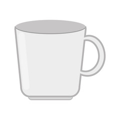 flat design white mug icon vector illustration