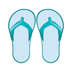 flat design flip flops icon vector illustration