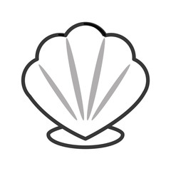 flat design cartoon seashell icon vector illustration