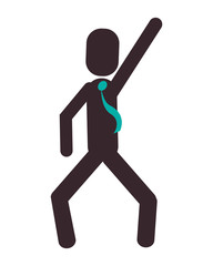 flat design businessman dancing pictogram icon vector illustration