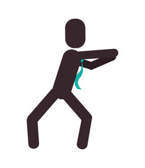 flat design businessman dancing pictogram icon vector illustration