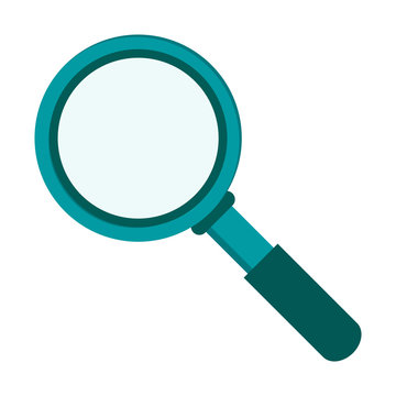 Flat Design Magnifying Glass Icon Vector Illustration