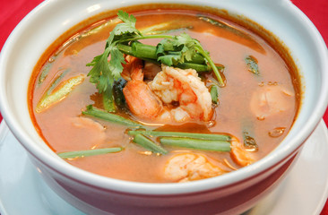 Tom Yam Kung, spicy thai soup style