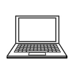 flat design laptop frontview icon vector illustration