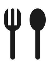 flat design fork and spoon icon vector illustration