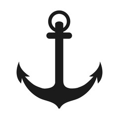 flat design single anchor icon vector illustration