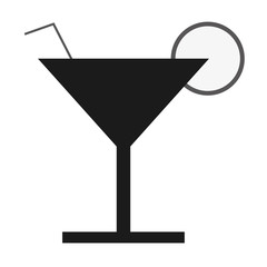flat design cocktail glass icon vector illustration