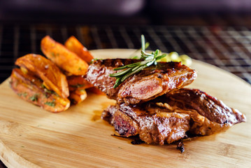 tasty steak with sauce
