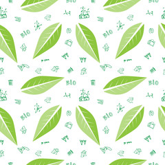 Eco seamless pattern with signs