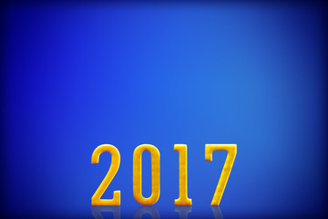 2017 New Year.  on blue background.