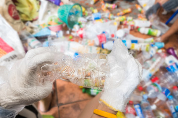 Recycling garbage and reusable waste management as old paper gla