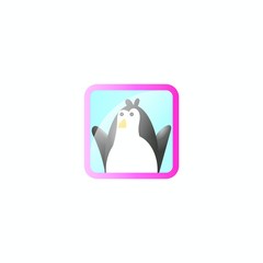 penguin game logo icon vector